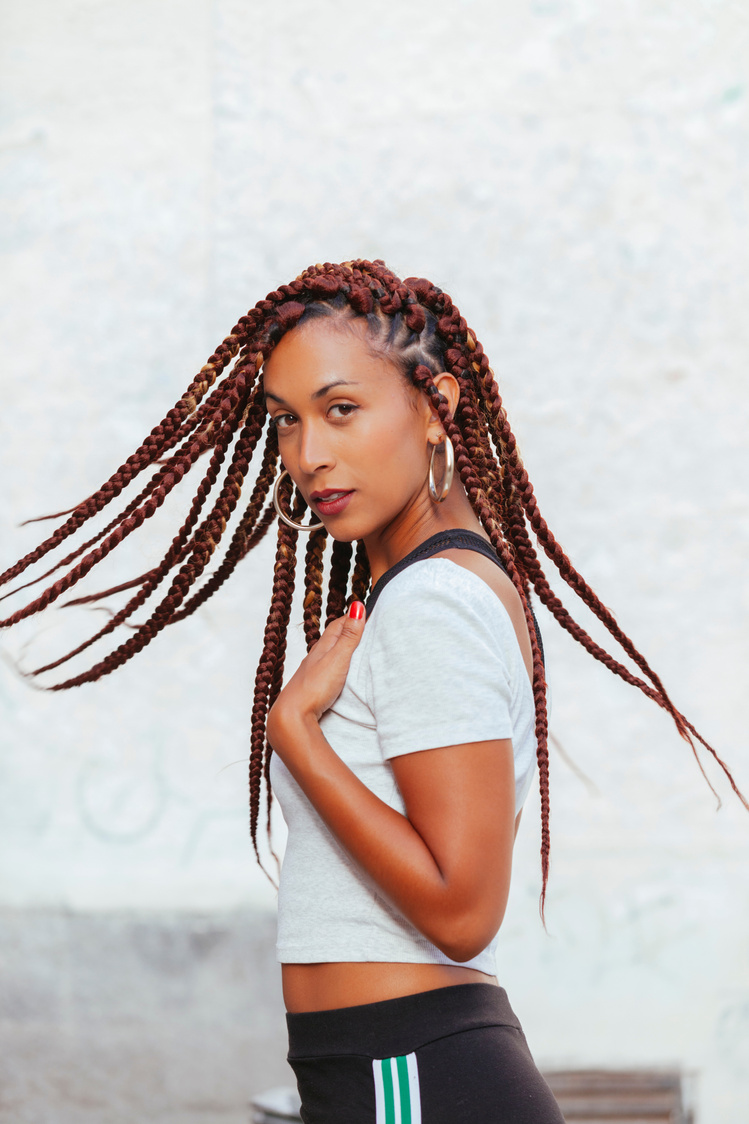 Woman with Long Braided Hair 